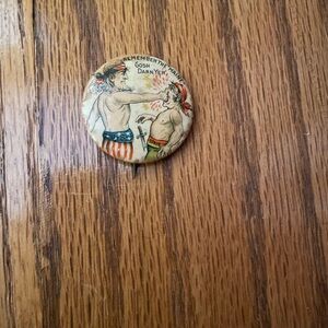 Vintage Patriotic Pinback Button REMEMBER THE MAINE GOSH DARN YER